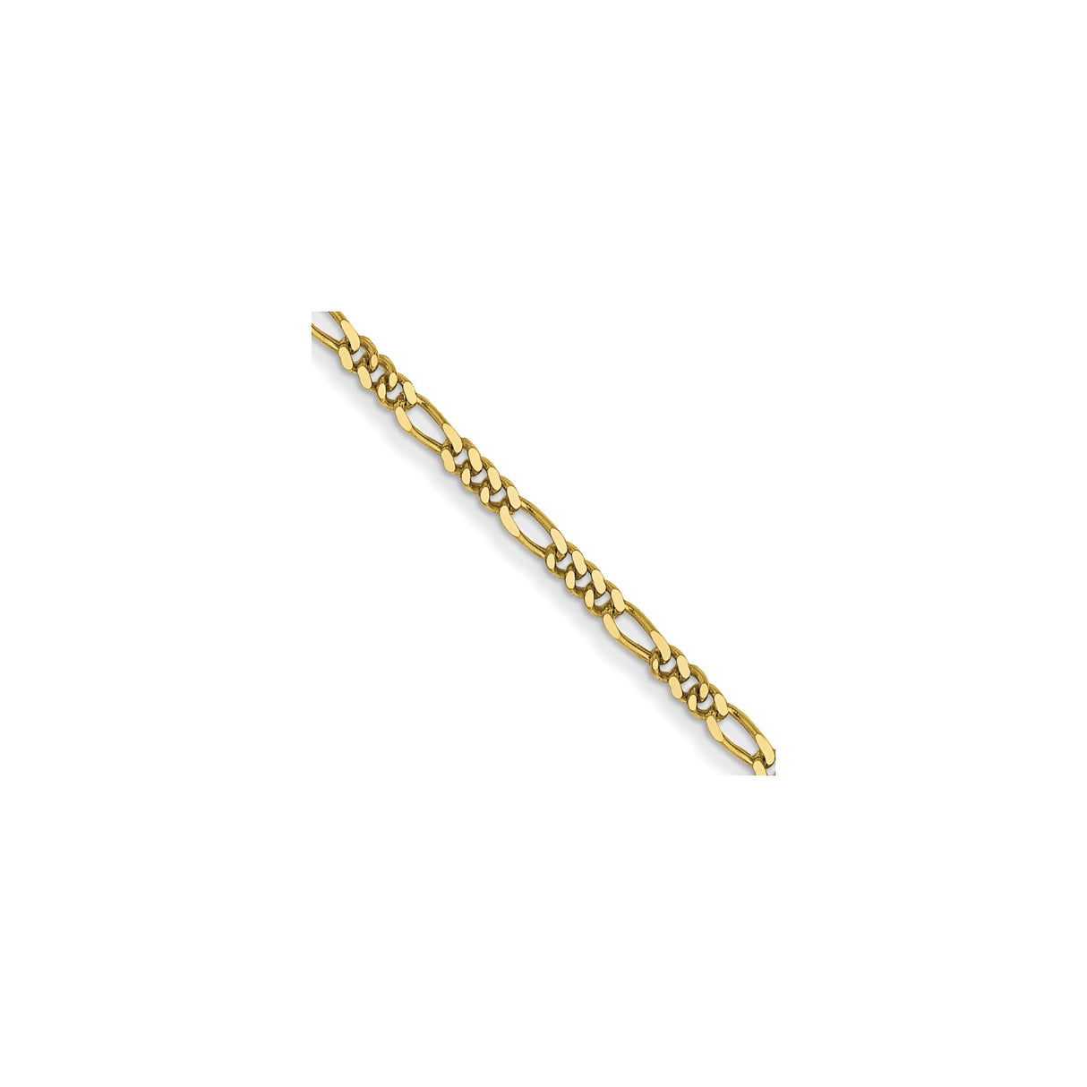 10K Yellow Gold 1.25 mm Figaro Chain Necklace, Polished detail view