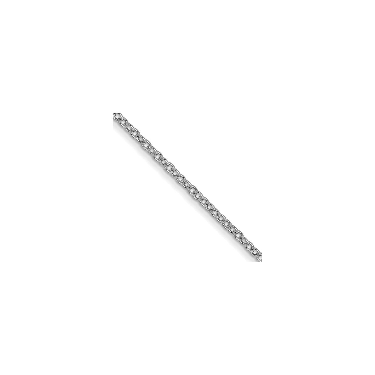 10K White Gold 1 mm Polished Chain Necklace, Solid detail view