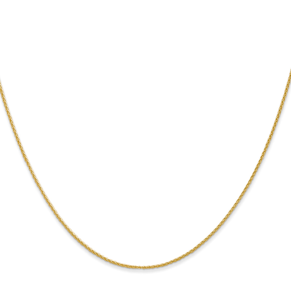 10K Yellow Gold 1 mm Polished Chain Necklace, Solid