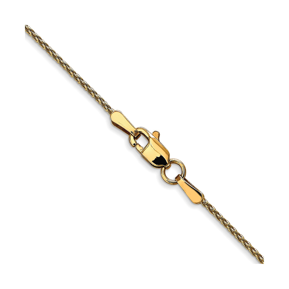 10K Yellow Gold 1.2 mm Polished Chain Necklace, Solid alternate angle