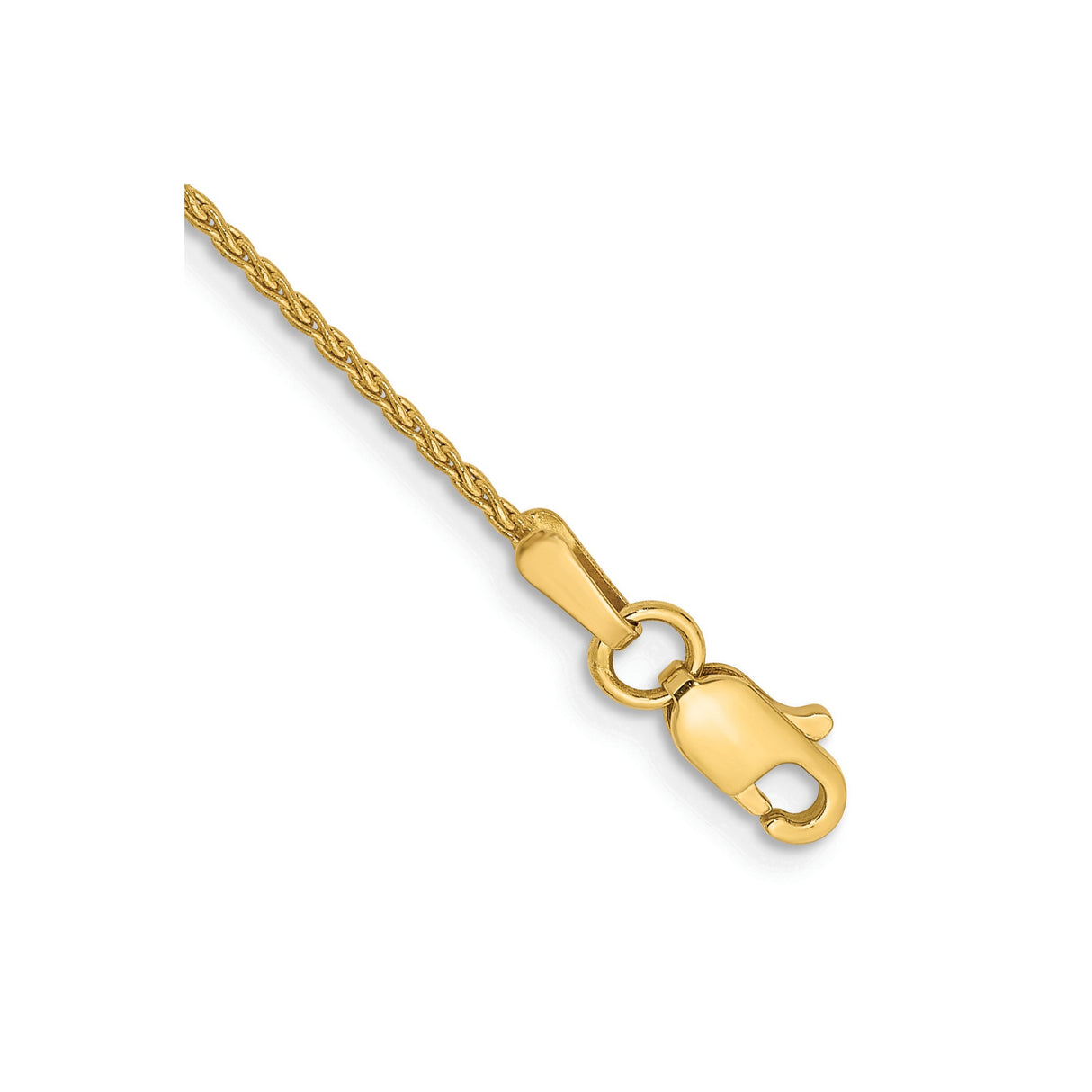 10K Yellow Gold 1.2 mm Polished Chain Bracelet, Solid detail view