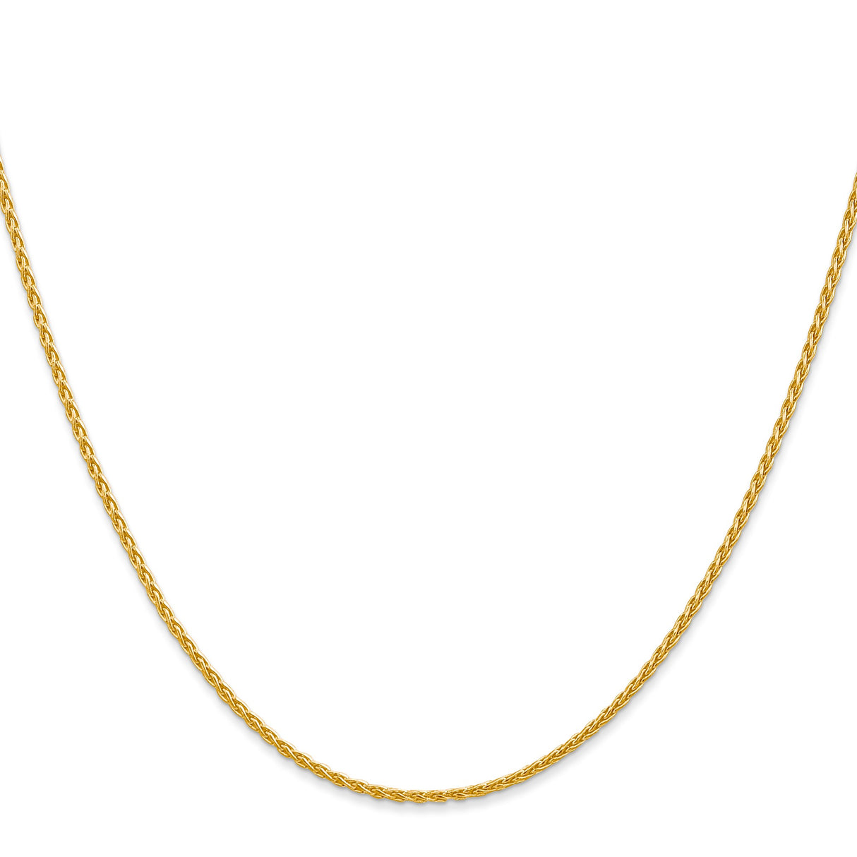 10K Yellow Gold 1.5 mm Polished Chain Necklace, Solid