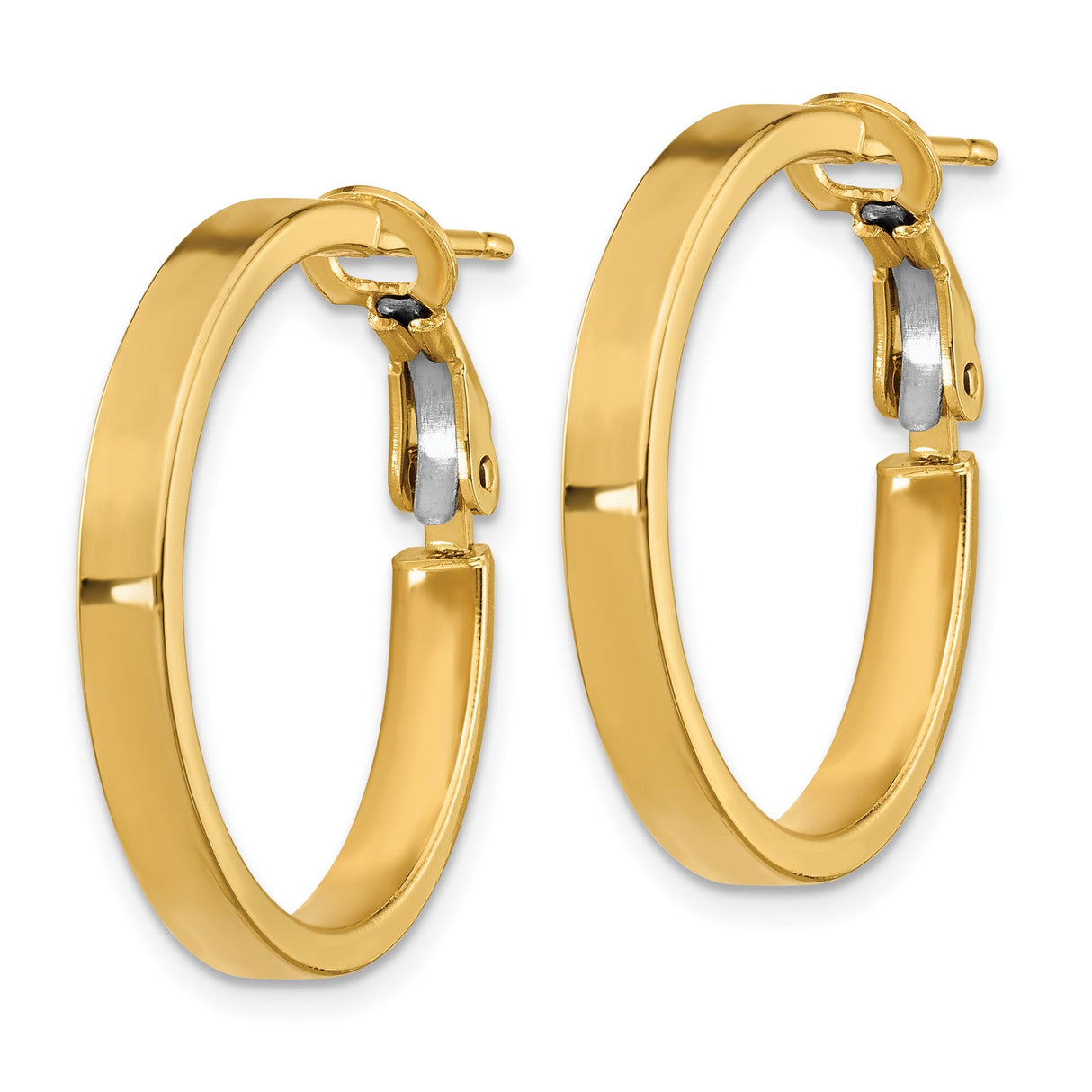 10k Yellow Gold Hoop Earrings, Smooth Polished Finish, Lightweight Classic Tube Hoops for Women