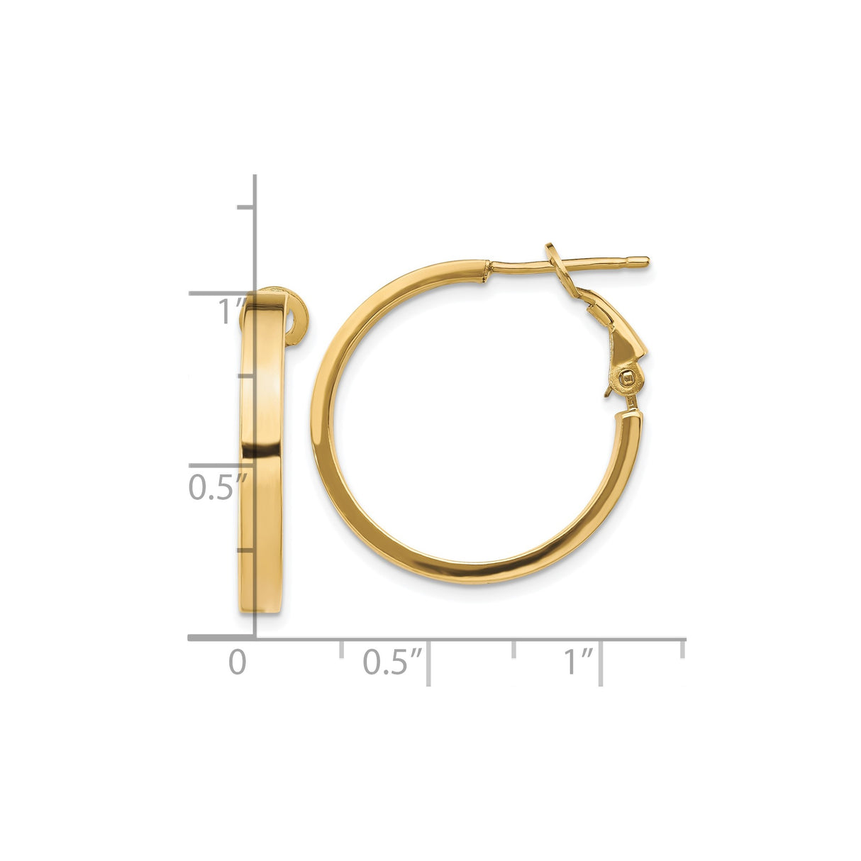 10k Yellow Gold Hoop Earrings, Smooth Polished Finish, Lightweight Classic Tube Hoops for Women