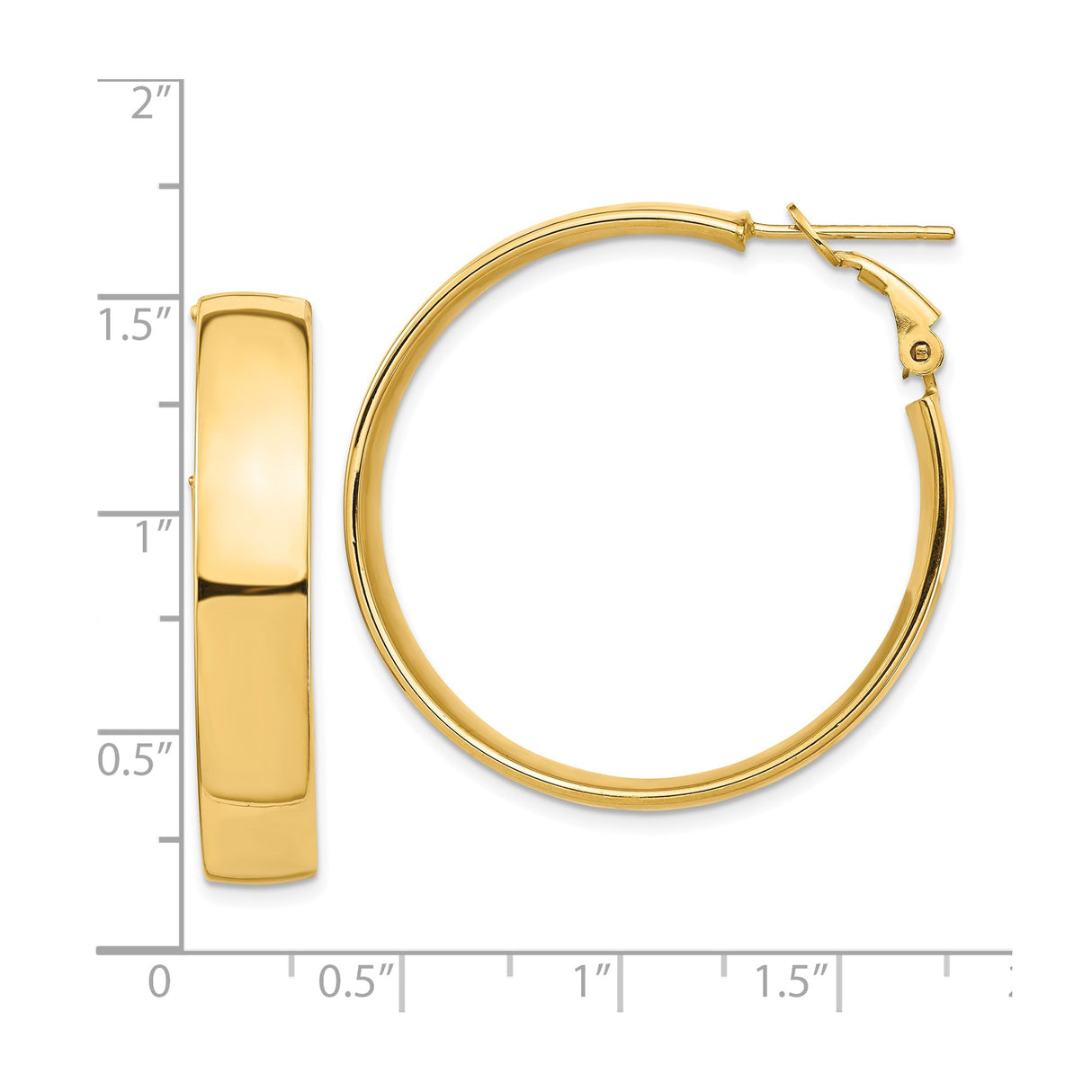 10k Yellow Gold Hoop Earrings, Smooth Polished Round Design, Lightweight Minimalist Style for Women
