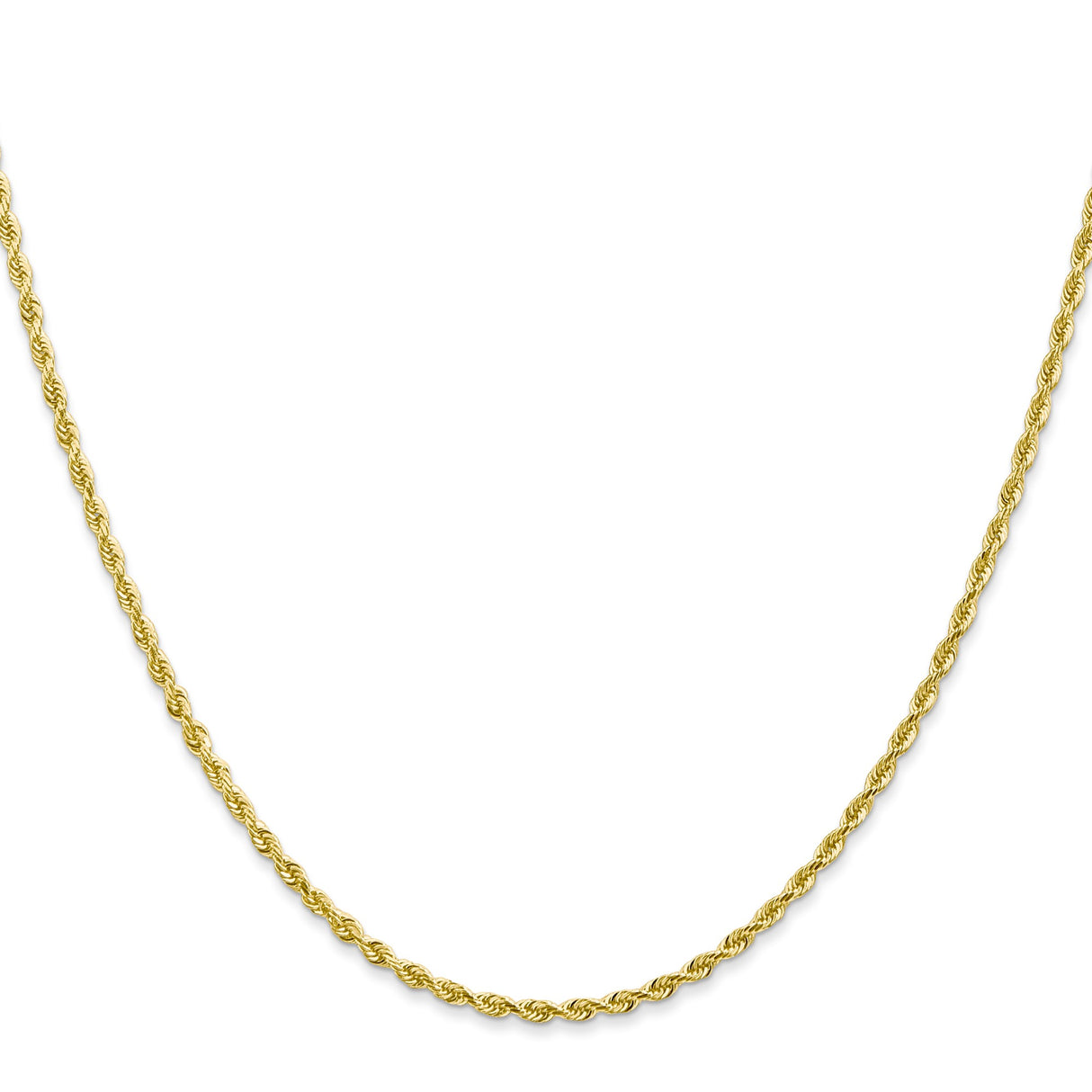 10K Yellow Gold 2 mm Rope Chain Necklace, Polished