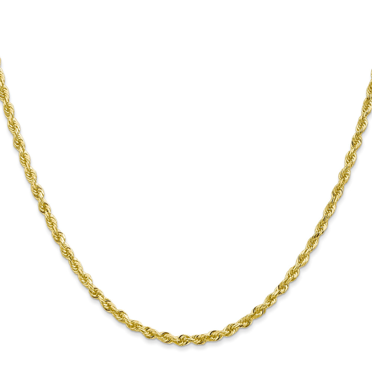 10K Yellow Gold 2.75 mm Rope Chain Necklace, Polished