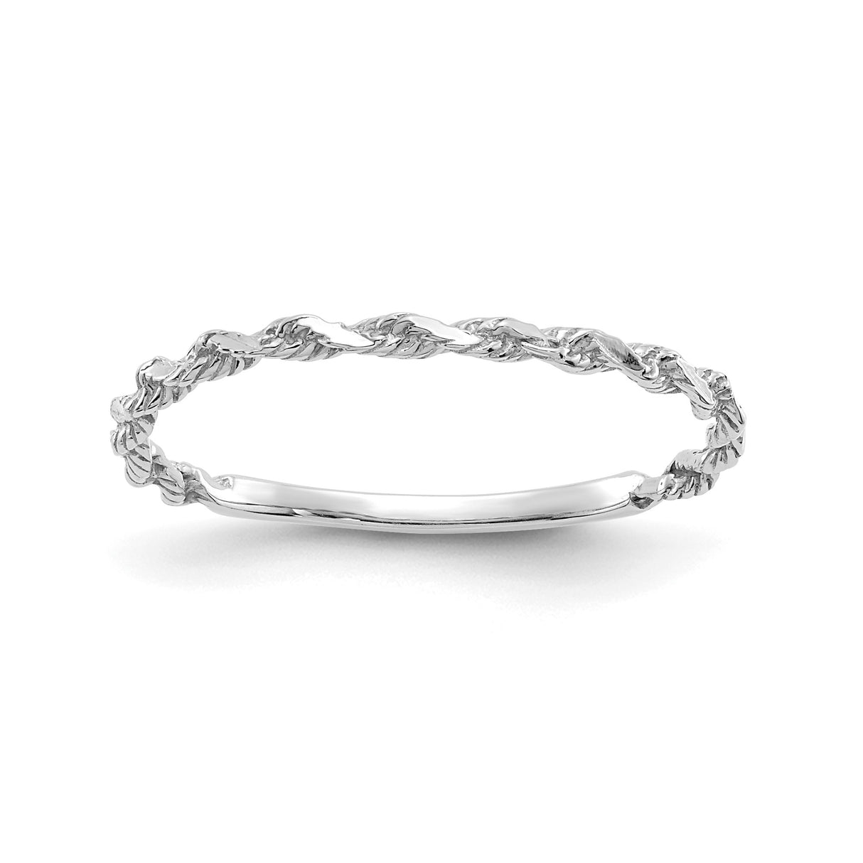 10k White Gold Diamond Cut wedding band ring
