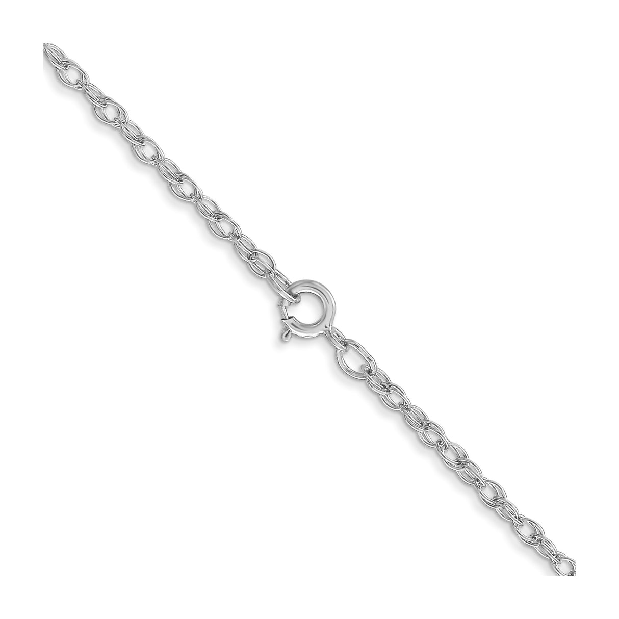 14K White Gold 1.35 mm Polished Chain Necklace, Solid alternate angle