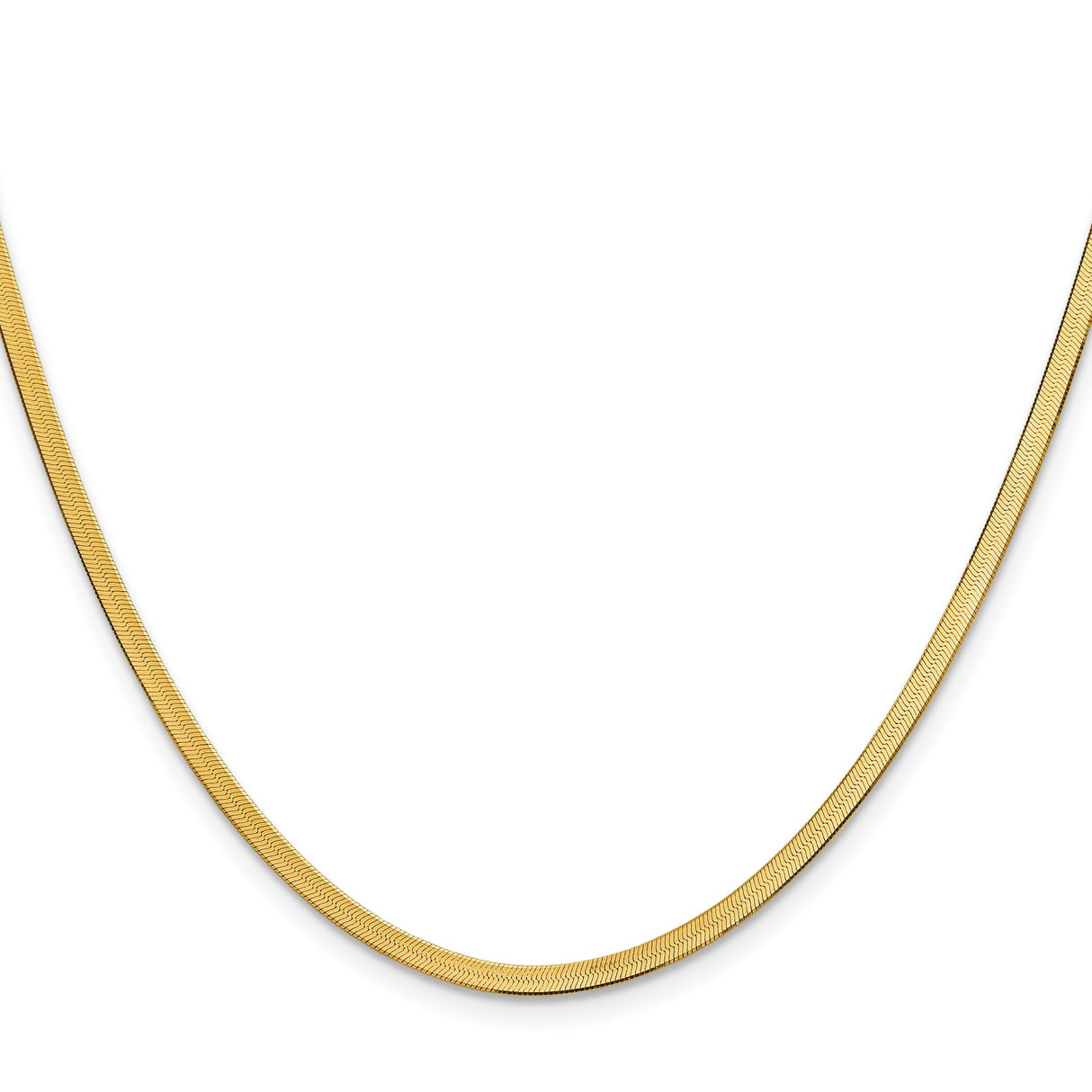 10K Yellow Gold 2.5 mm Herringbone Chain Necklace, Polished