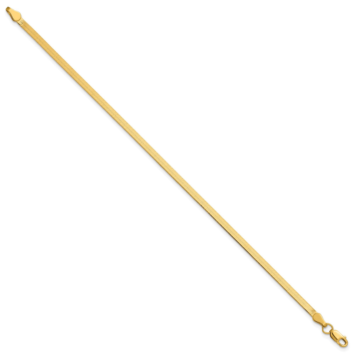 10K Yellow Gold 2.5 mm Herringbone Chain Bracelet, Polished
