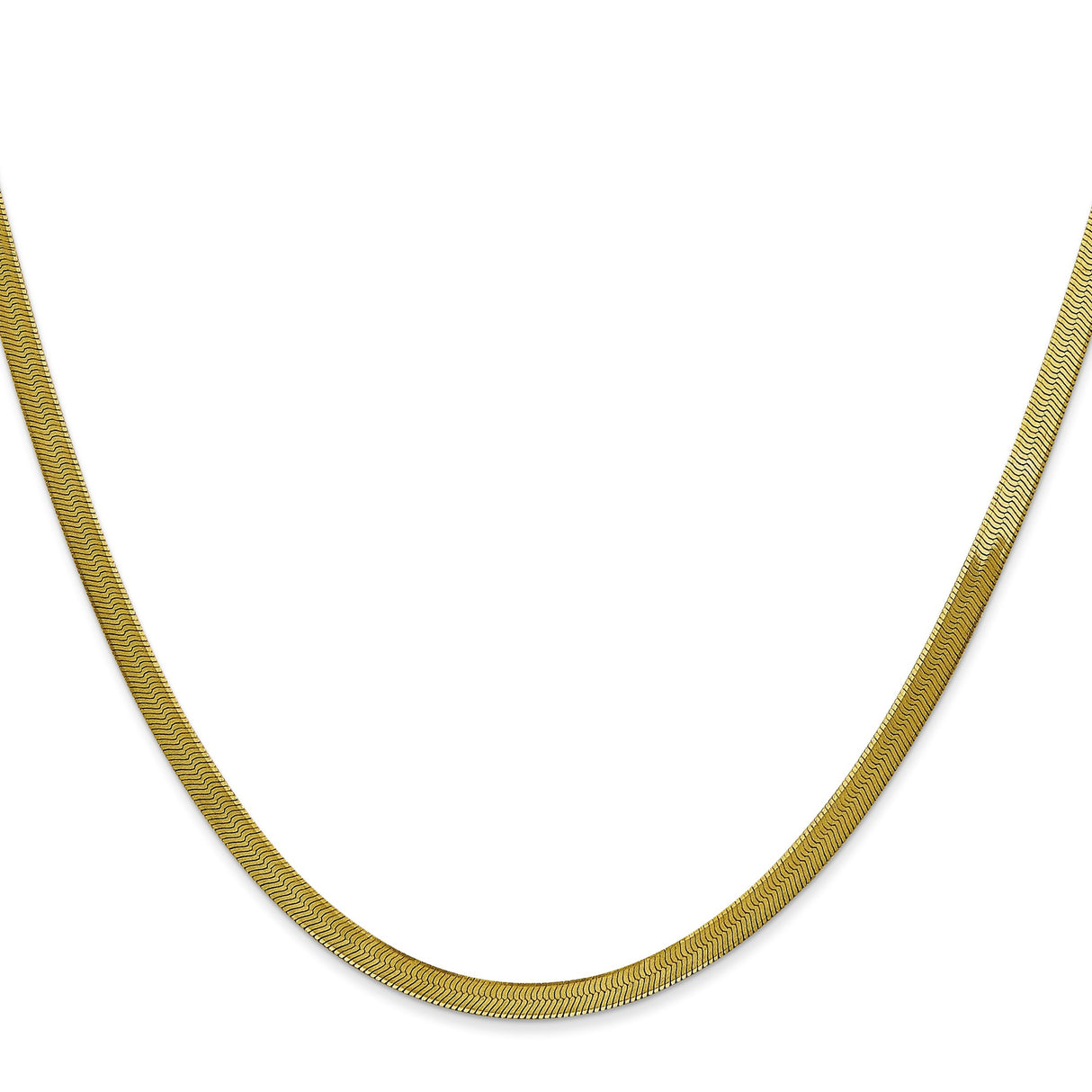 10K Yellow Gold 3 mm Herringbone Chain Necklace, Polished