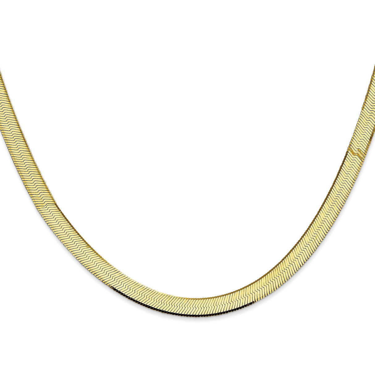 10K Yellow Gold 5.5 mm Herringbone Chain Necklace, Polished