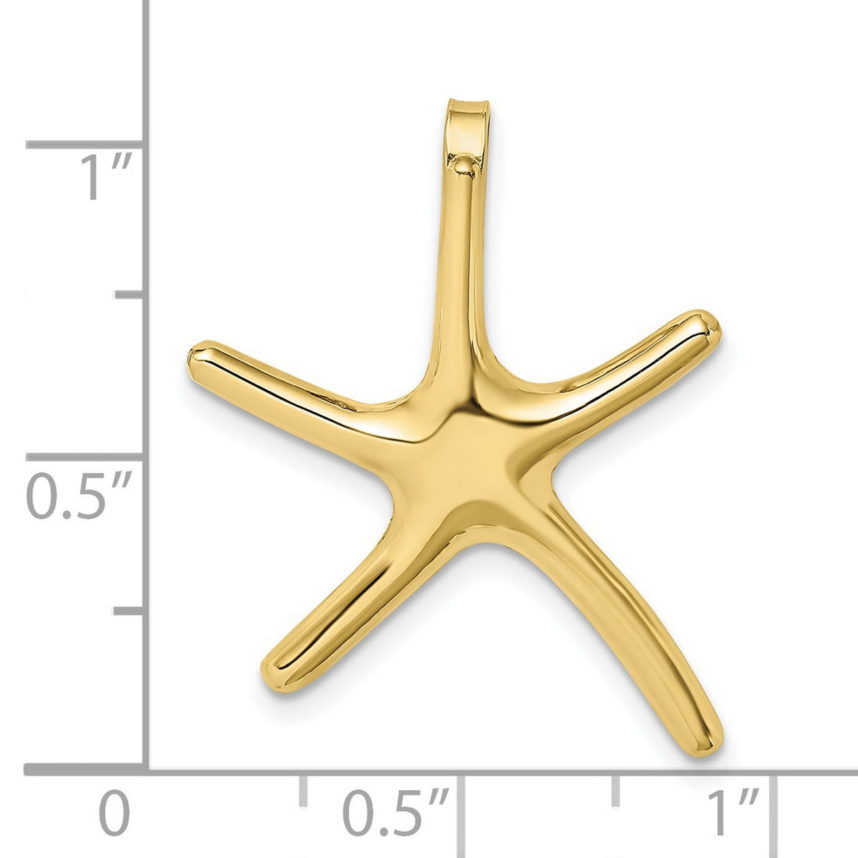 10k Yellow Gold Starfish Pendant, Polished Finish, Ocean-Inspired Nautical Charm for Women