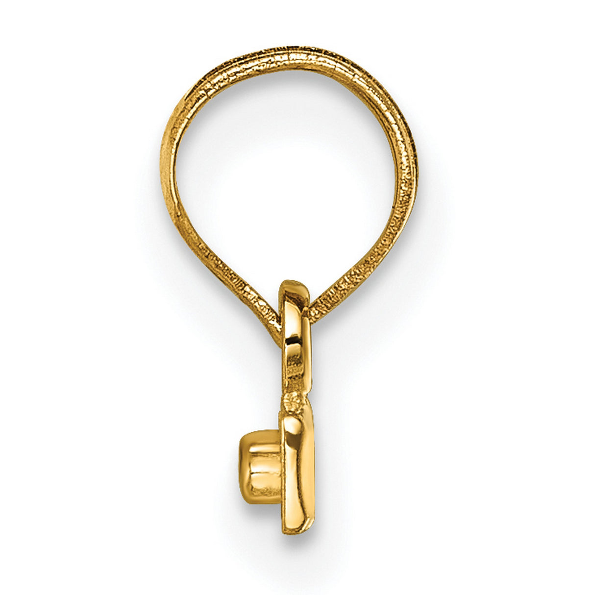 10k Yellow Gold T-Bar Pendant with Scalloped Design, Polished Minimalist Charm