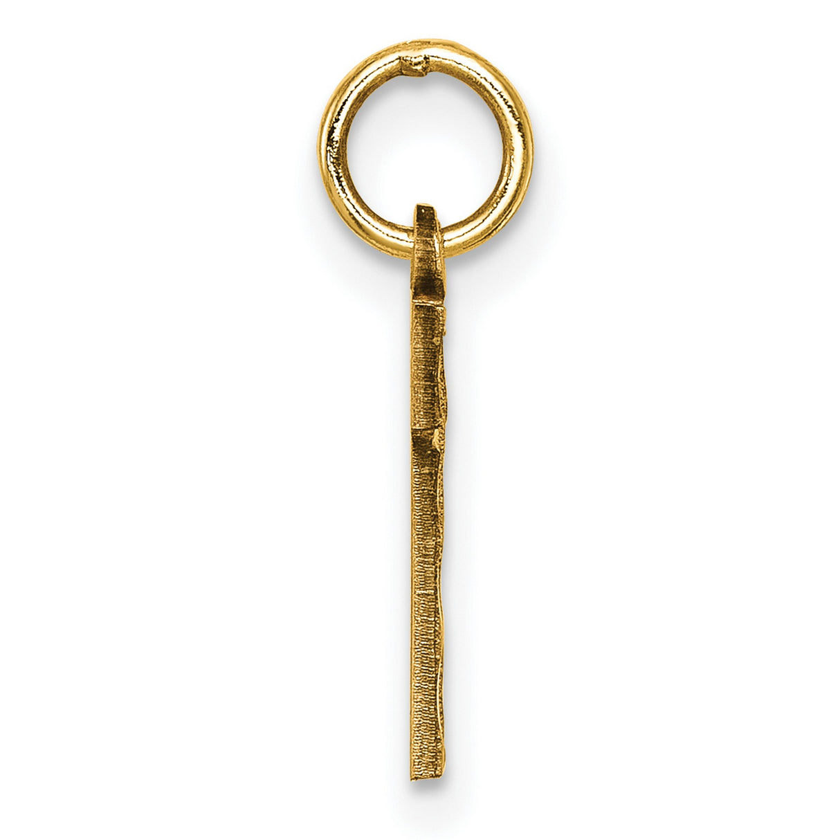 10k Yellow Gold Number One Pendant Charm, Bold Textured and Polished Design, Unisex Jewelry