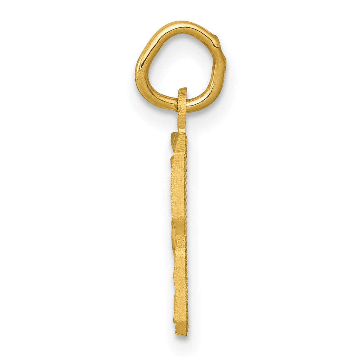 10k Yellow Gold Number 8 Pendant with Polished and Textured Finish, Unisex Infinity Charm