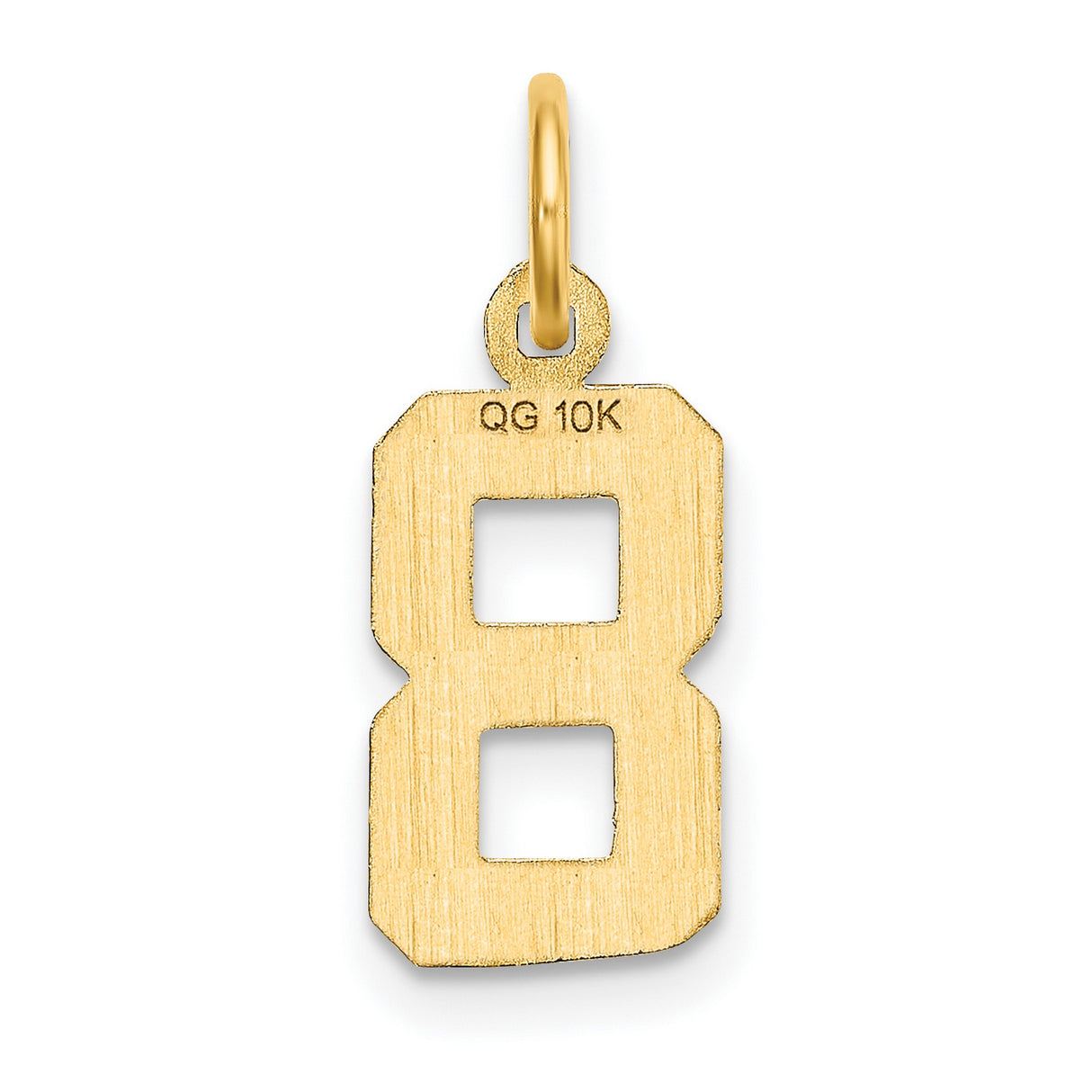 10k Yellow Gold Number 8 Pendant with Polished and Textured Finish, Unisex Infinity Charm