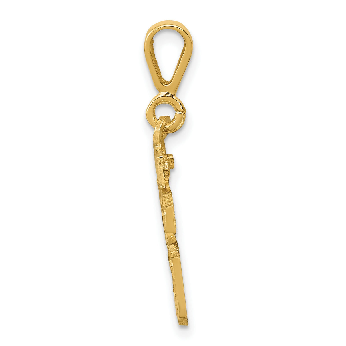 Casted Small Diamond-cut Number 16 Charm Pendant in Real 10k Yellow Gold