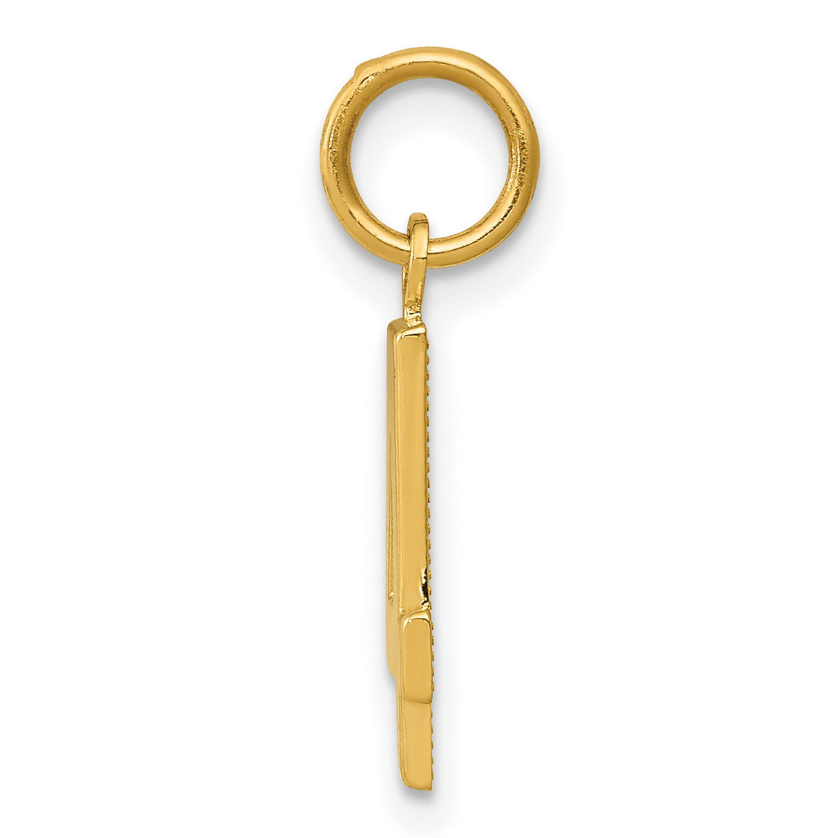 10k Yellow Gold Number 4 Pendant Charm, Polished Minimalist Numerology Design