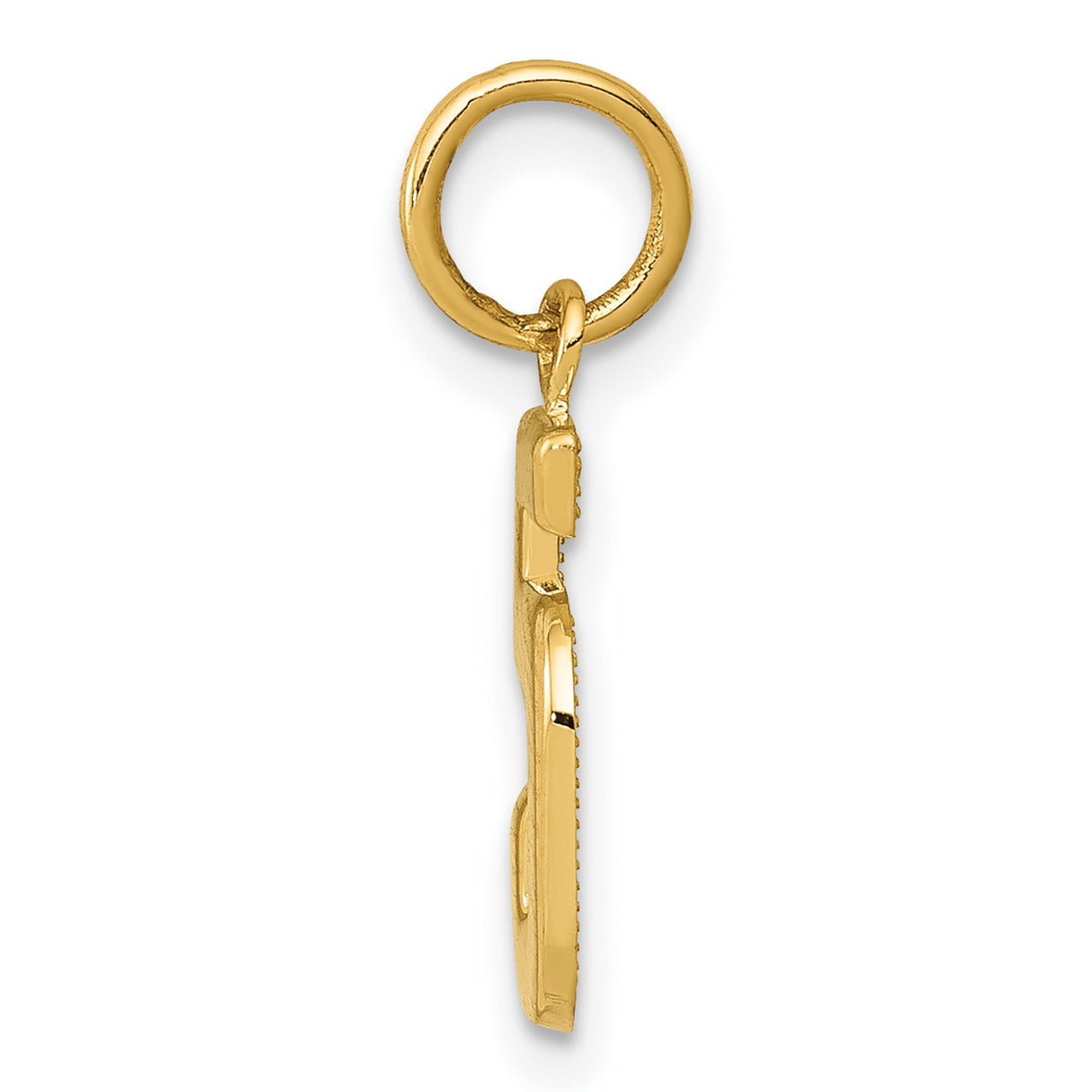 10k Yellow Gold Number 5 Pendant Charm, Bold Modern Numerology Design for Men and Women