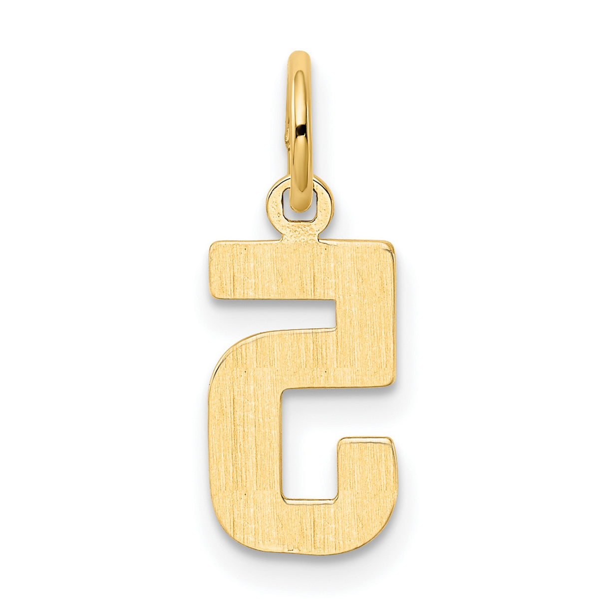 10k Yellow Gold Number 5 Pendant Charm, Bold Modern Numerology Design for Men and Women