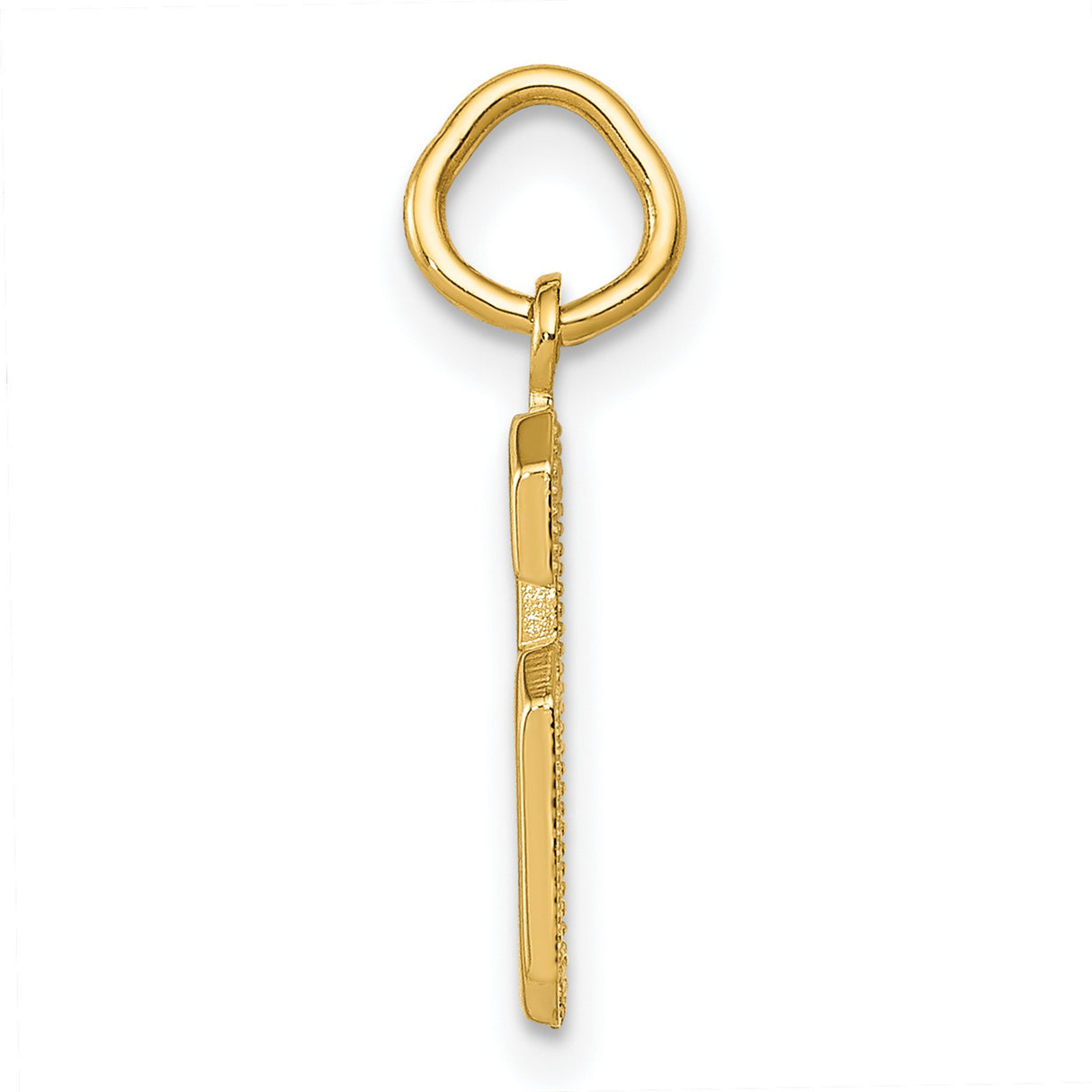 10k Yellow Gold Number 6 Pendant Charm, Block Style Polished Numeral for Unisex Jewelry