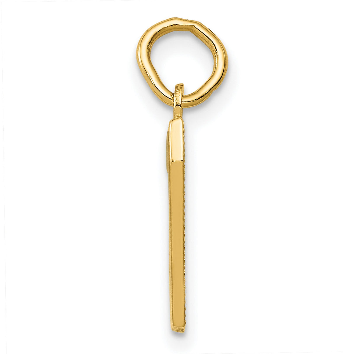 10k Yellow Gold Number 7 Pendant Charm, Lucky Seven Symbol, Minimalist Unisex Jewelry