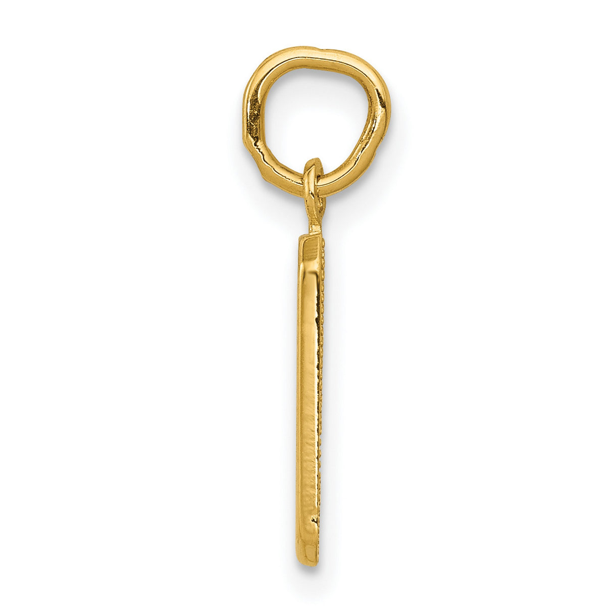 10k Yellow Gold Number 9 Pendant Charm, Bold Block Style, Unisex Numeral Jewelry