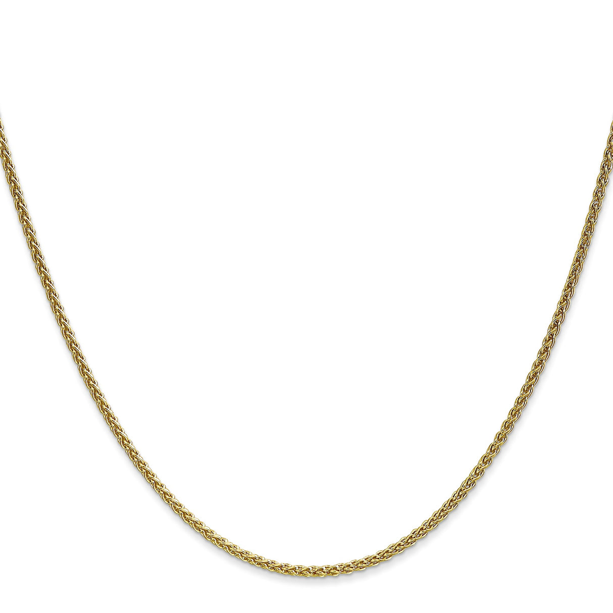 10K Yellow Gold 1.7 mm Polished Chain Necklace, Solid