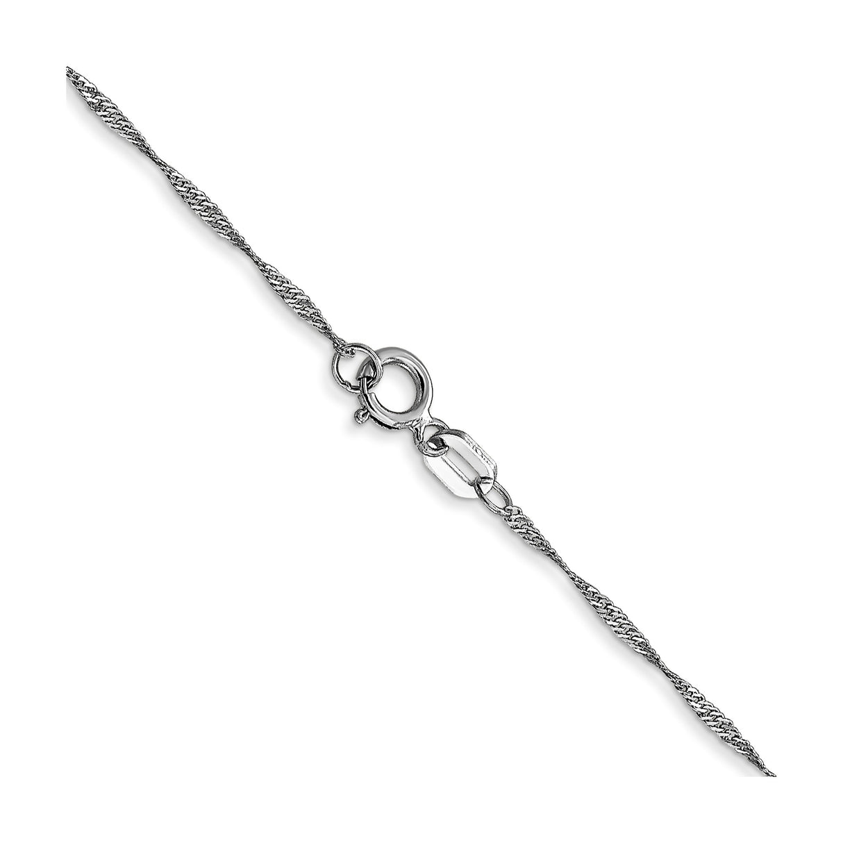 14K White Gold 1 mm Polished Chain Necklace alternate angle