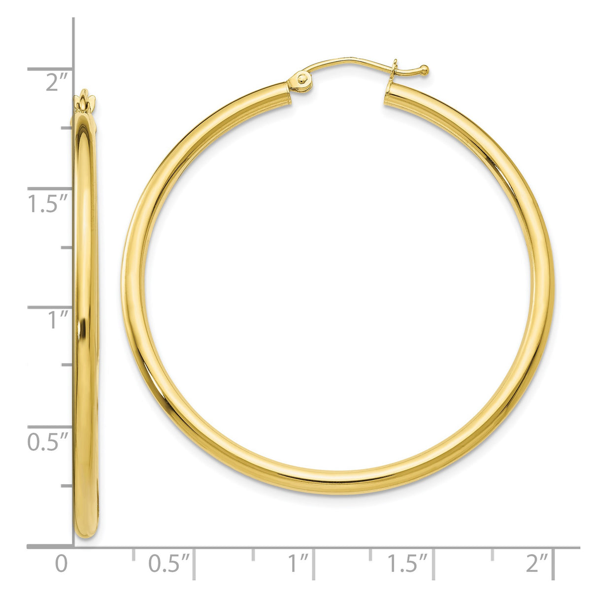 10k Yellow Gold Hoop Earrings, Classic Round Design with Latch Back Closure, Lightweight and Minimalist
