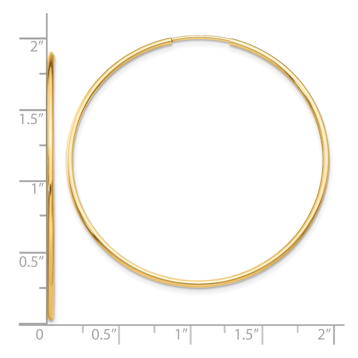 10k Yellow Gold Hoop Earrings, Lightweight Polished Tube Hoops with Minimalist Design for Women