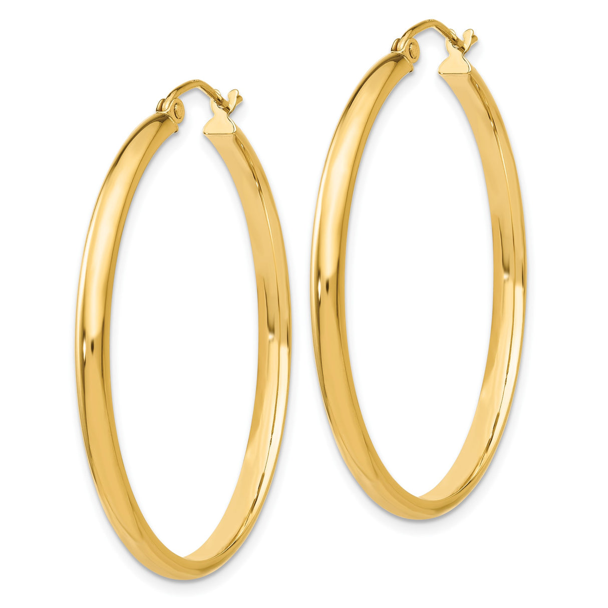 10k Yellow Gold Hoop Earrings, Classic Lightweight Round Design, Minimal Modern Style