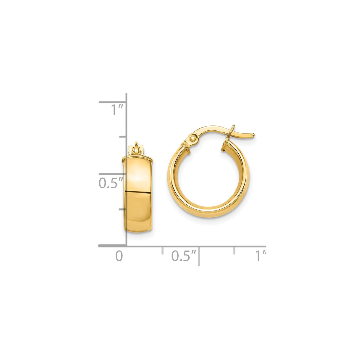 10k Yellow Gold Hoop Earrings, Polished Lightweight Design, Classic Minimalist Style for Women