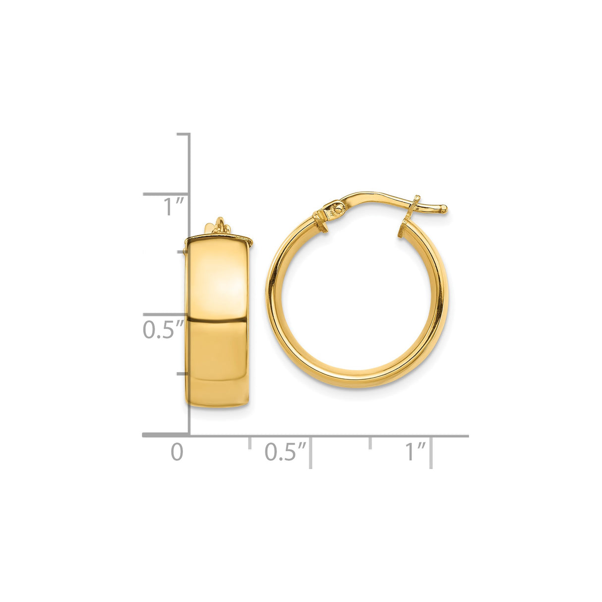 10k Yellow Gold Hoop Earrings, Smooth Polished Finish, Lightweight Minimalist Style for Women
