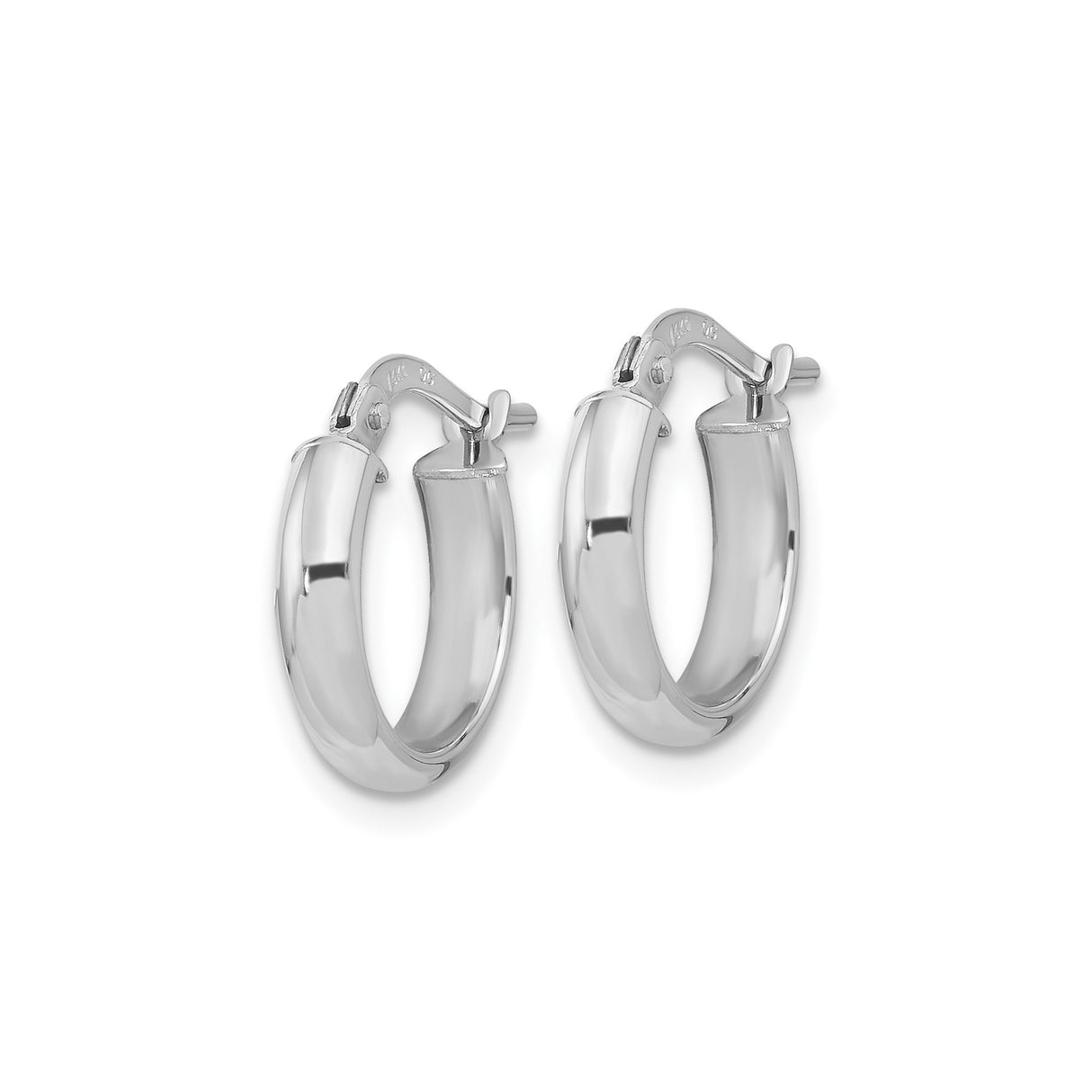 10k White Gold Hoop Earrings, Classic Minimalist Design, Lightweight Everyday Style