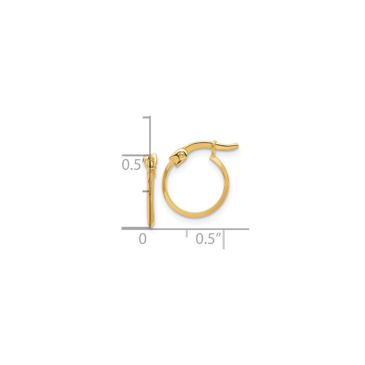10k Yellow Gold Hoop Earrings, Small Polished Hoops with Hinged Snap Closure, Lightweight Design