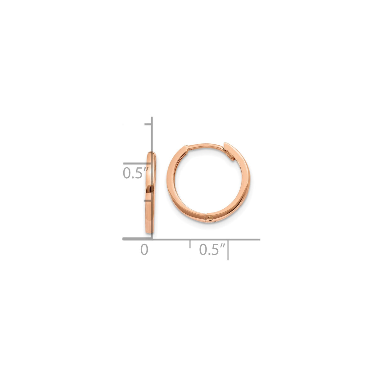 10k Rose Gold Hoop Earrings, Small Polished Hoops with Minimalist Design for Women