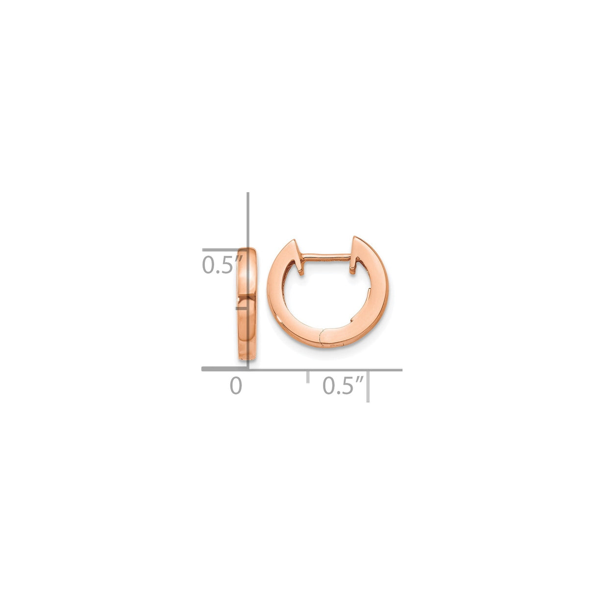 10k Rose Gold Hoop Earrings, Smooth Polished Hinged Hoops, Lightweight Minimalist Style