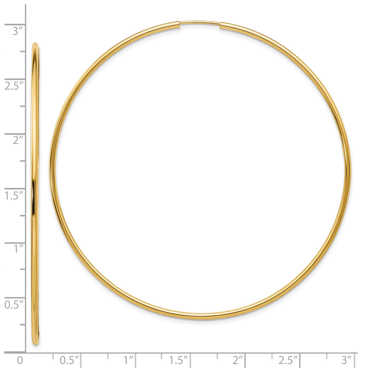 10k Yellow Gold Hoop Earrings, Large Lightweight Round Design, Minimalist Everyday Jewelry for Women
