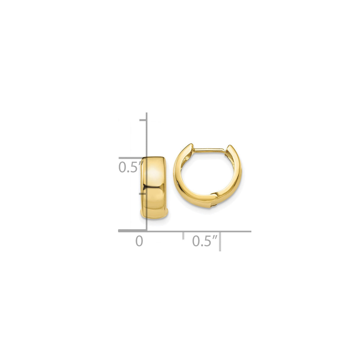 10k Yellow Gold Huggie Hoop Earrings, Small Minimalist Polished Hoops for Women