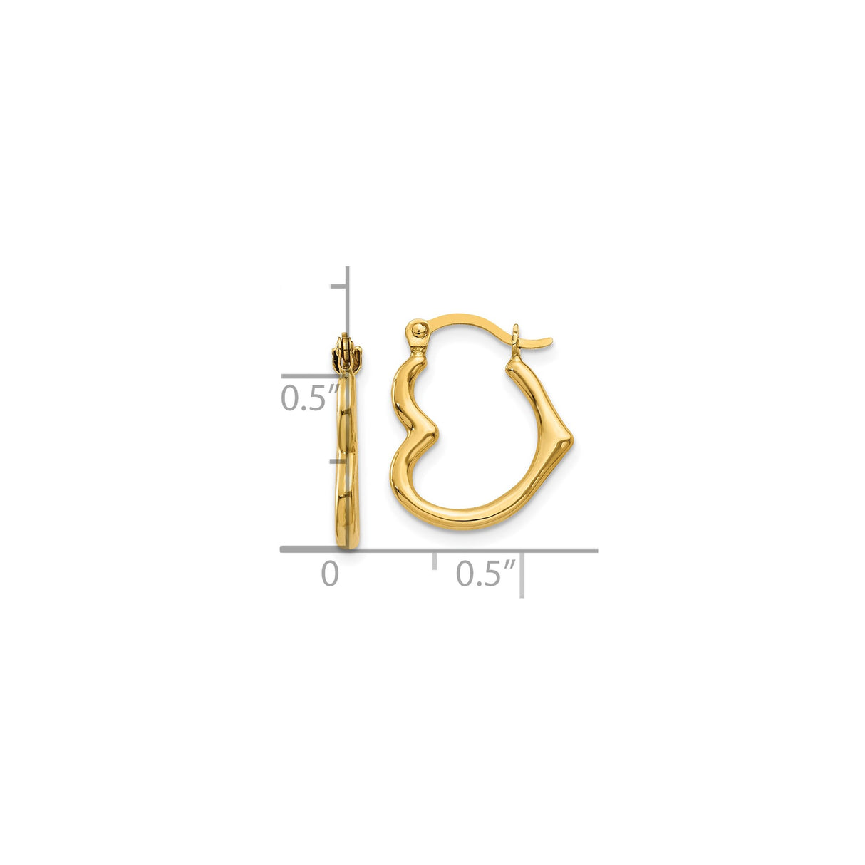 10k Yellow Gold Hoop Earrings with Wavy Bamboo Design, Lightweight Latch Back Hoops for Women