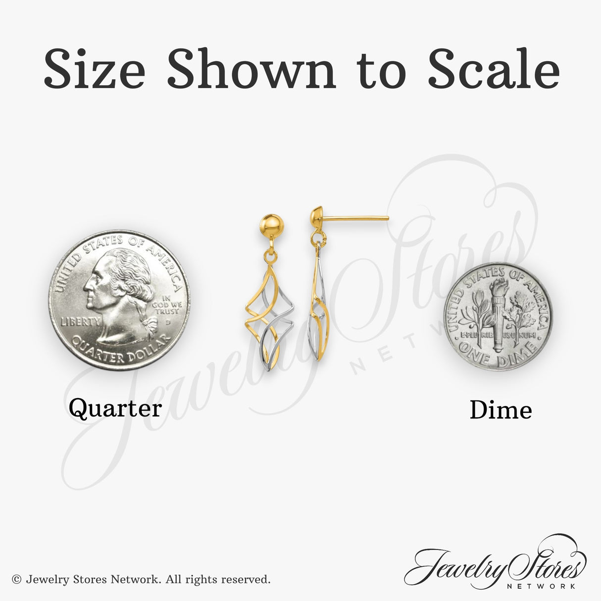 10k Two-Tone Gold Dangle Earrings with Abstract Open Twist Design for Women