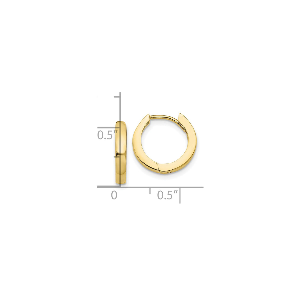 10k Yellow Gold Hoop Earrings, Smooth Polished Finish, Classic Minimalist Unisex Design