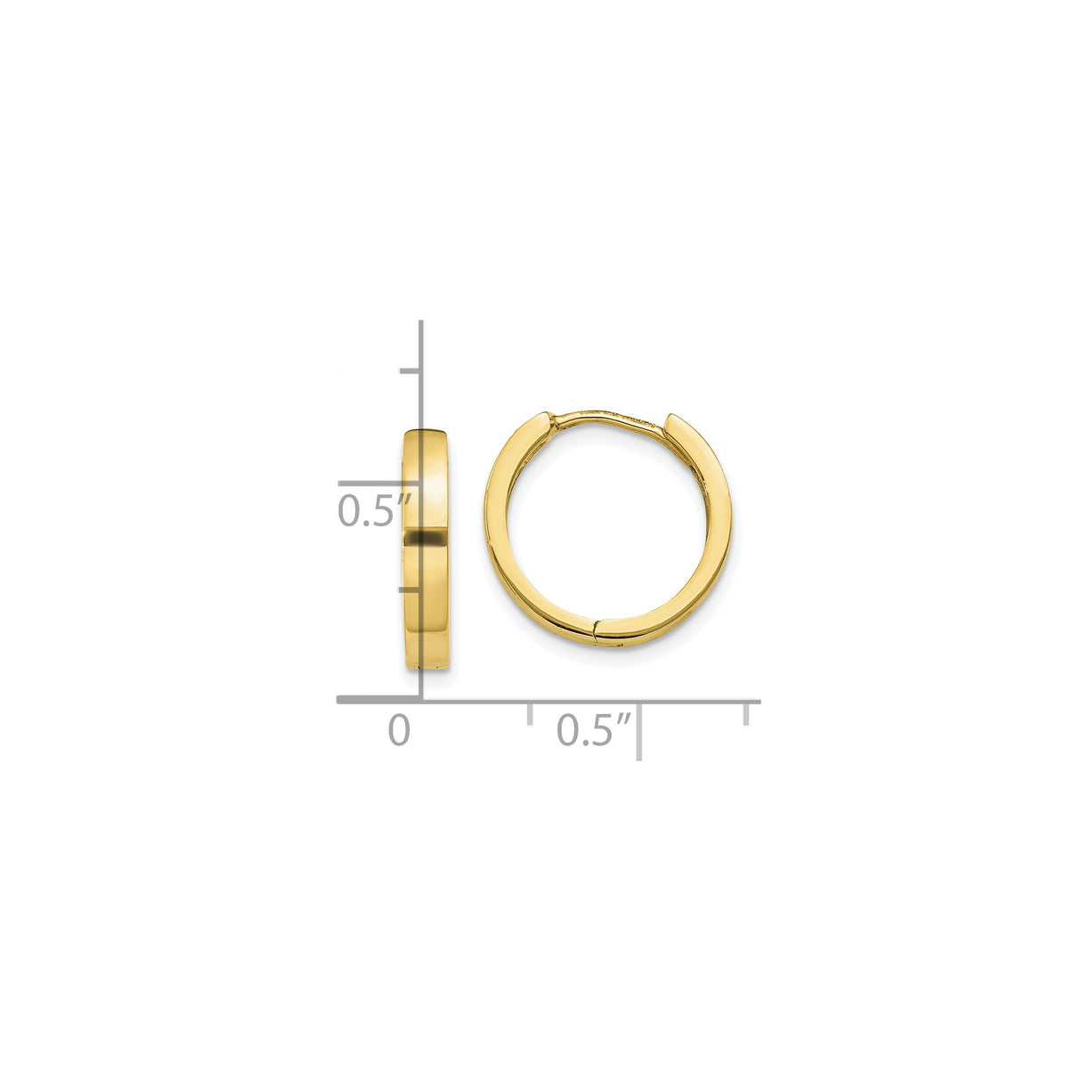 10k Yellow Gold Hoop Earrings, Polished Minimalist Design, Unisex Everyday Jewelry