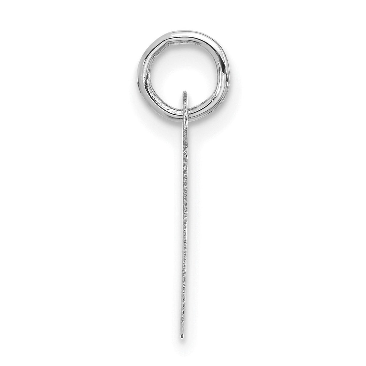 10k White Gold Initial F Pendant, Block Letter Alphabet Charm, Minimalist Unisex Jewelry