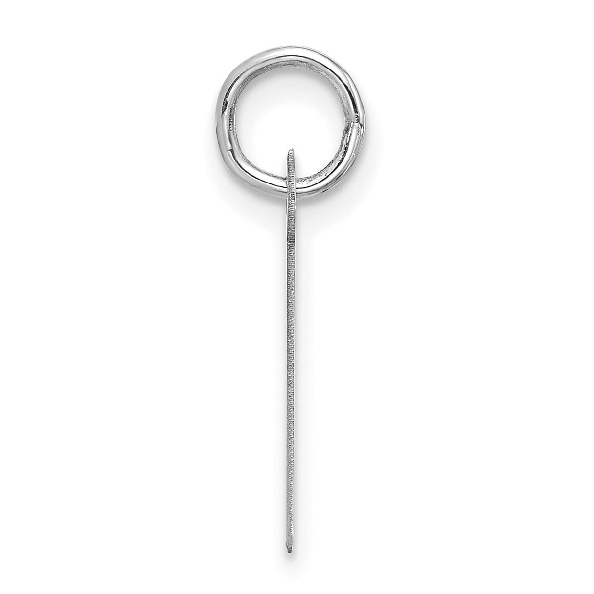 10k White Gold Vertical Bar Pendant, Minimalist Stick Charm, Unisex Modern Jewelry