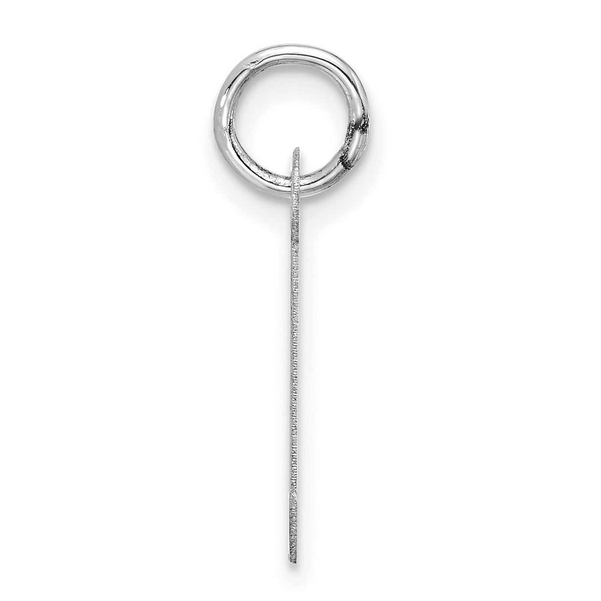 10k White Gold Initial J Pendant Charm, Polished Block Letter Jewelry for Women