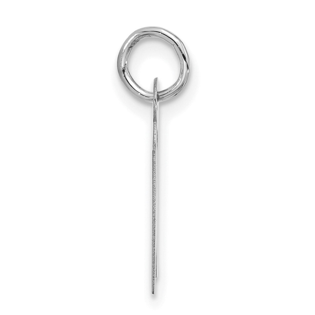 10k White Gold Letter R Pendant, Polished Initial Charm, Modern Monogram Jewelry